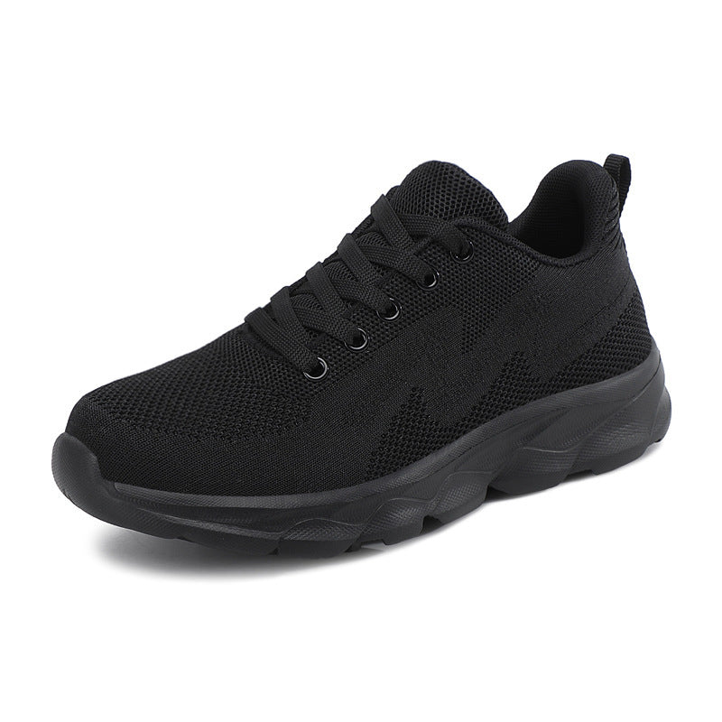 All Black Sneaker Women's Lightweight Mesh Breathable Casual Soft Bottom Running Shoes