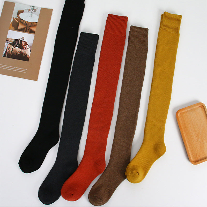 Ins Over-the-knee Socks Women's Autumn And Winter Long Socks Thickened Warm Terry Socks Beautiful Leg Shaping High Socks