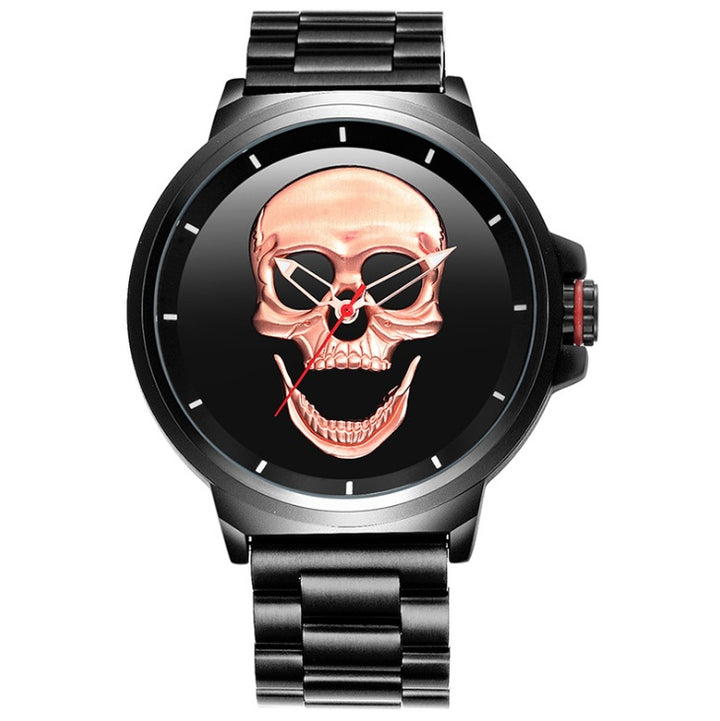 3D Black Watch Pirate Skull Style Quartz Men Watches Brand Men Military steel Men Sports Watch Waterproof Relogio Masculino