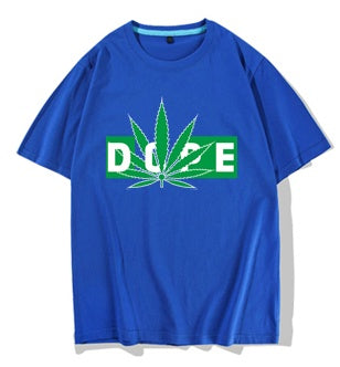 Hemp Leaf Dope Weed New Rap Trend Hip Hop T-shirt Men''s Short Sleeve Cotton Men''s Half Sleeve T-shirt