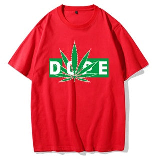 Hemp Leaf Dope Weed New Rap Trend Hip Hop T-shirt Men''s Short Sleeve Cotton Men''s Half Sleeve T-shirt