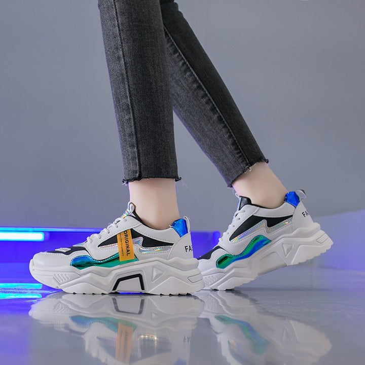 Colorblock platform sneakers