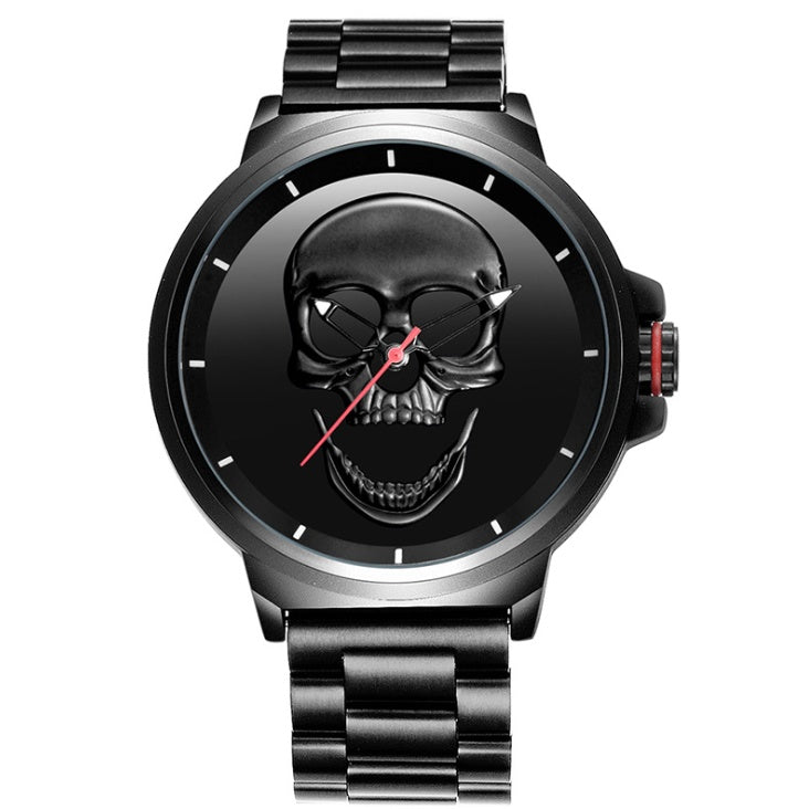 3D Black Watch Pirate Skull Style Quartz Men Watches Brand Men Military steel Men Sports Watch Waterproof Relogio Masculino