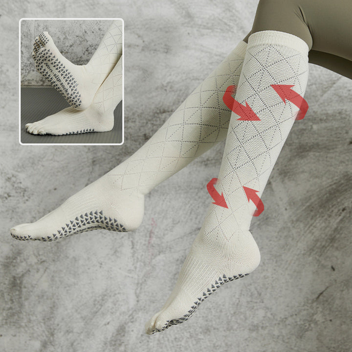 Non-slip Long Stockings Fitness Yoga Pilates Five-finger Sports Socks Women