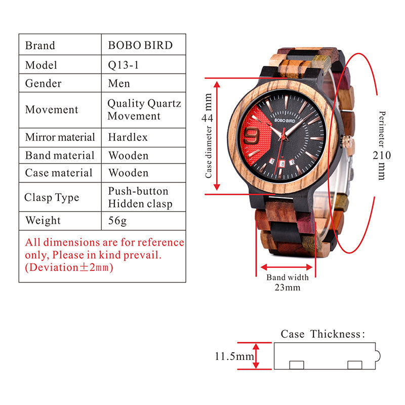 Wooden watch for men