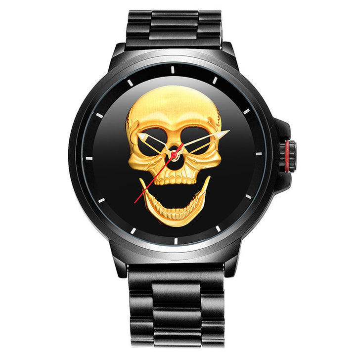 3D Black Watch Pirate Skull Style Quartz Men Watches Brand Men Military steel Men Sports Watch Waterproof Relogio Masculino