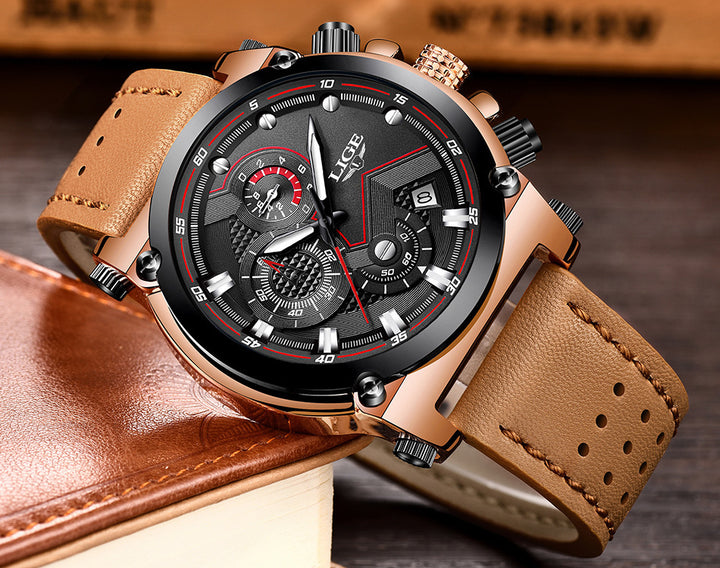 Casual Business Waterproof Belt Watch Men