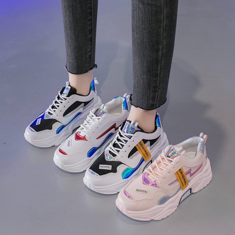 Colorblock platform sneakers