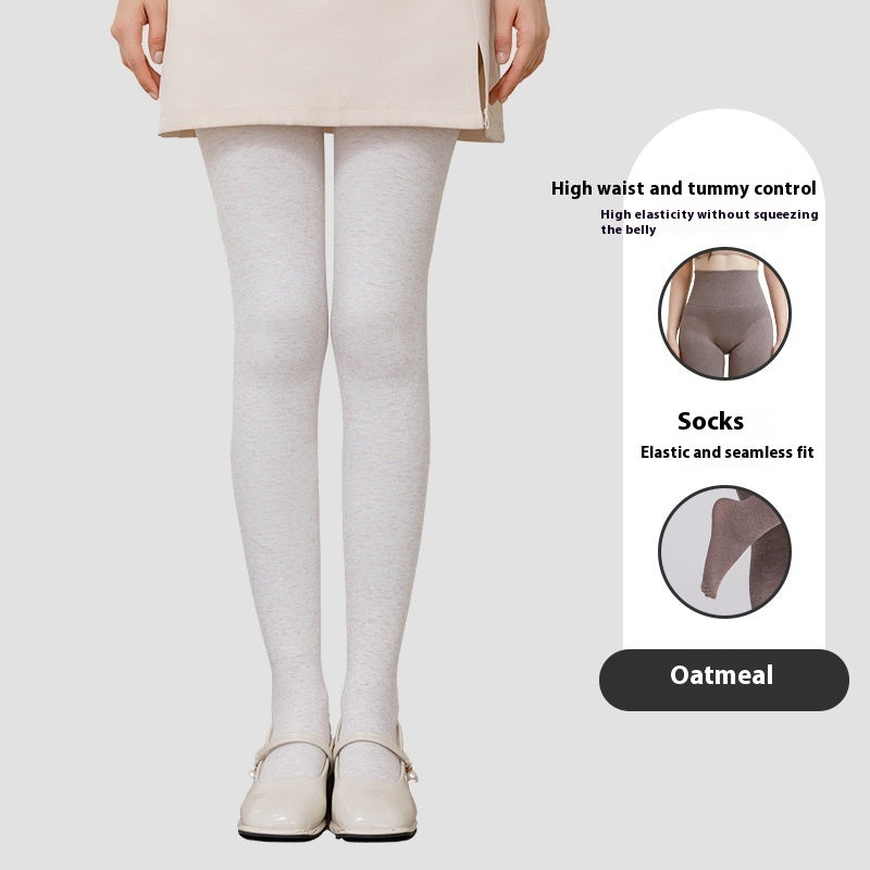 Winter High Waist Leggings With Sock Fashion Slim Pantyhose Warm Thin Legs Pants Women Clothing