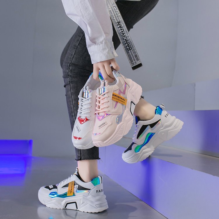 Colorblock platform sneakers