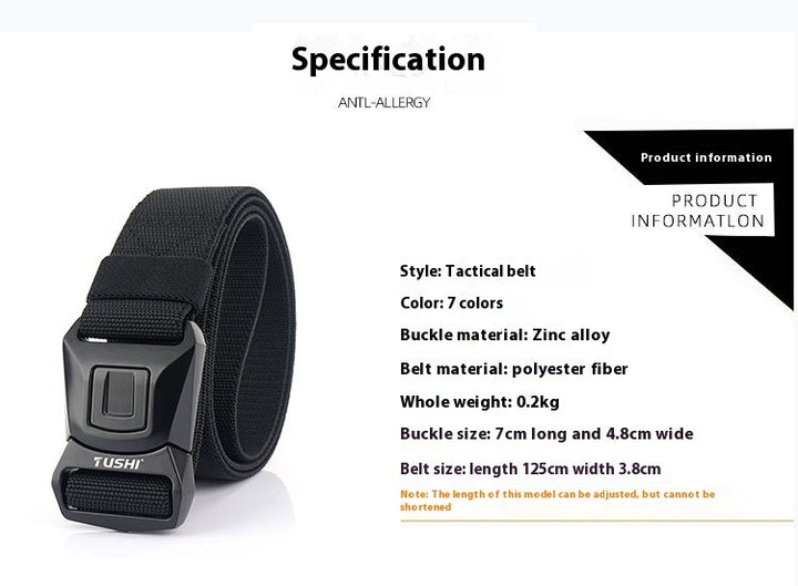 Quick Release Release Buckle Tactical Nylon Stretch Belt