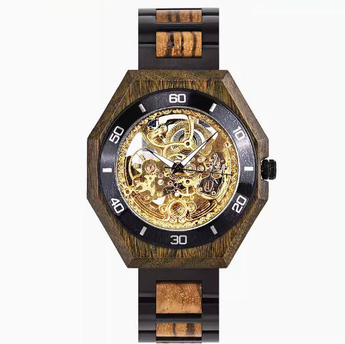 Automatic Wood Mechanical Men Fashion Watch