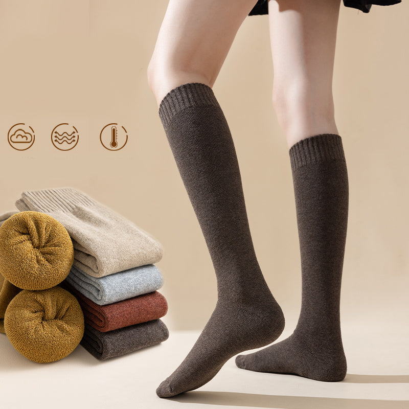 Ins Over-the-knee Socks Women's Autumn And Winter Long Socks Thickened Warm Terry Socks Beautiful Leg Shaping High Socks