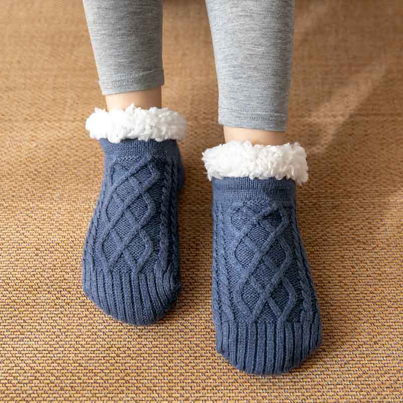 Winter Knitted Plush Floor Socks Home Warm Non-slip Carpet Socks Women