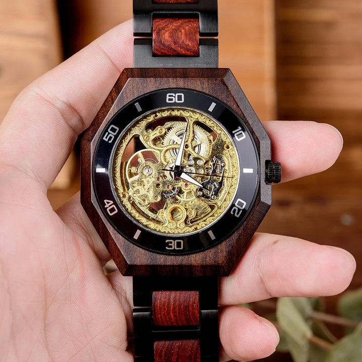 Automatic Wood Mechanical Men Fashion Watch