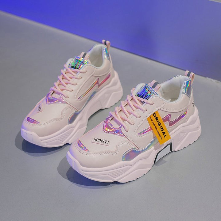 Colorblock platform sneakers