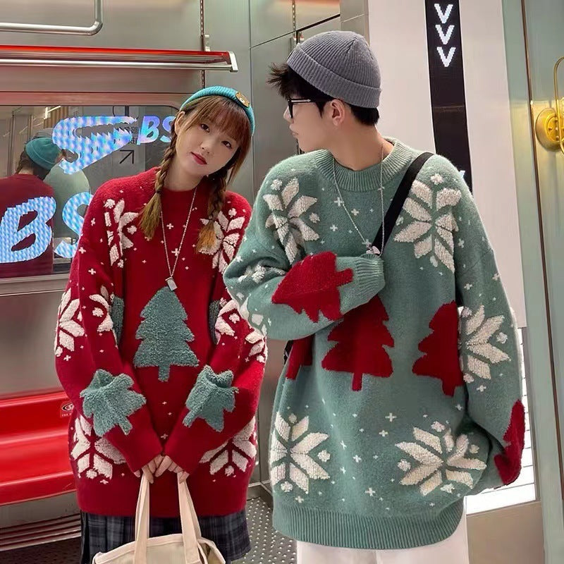 Christmas Couple Sweater Outer Wear Loose Casual Sweater