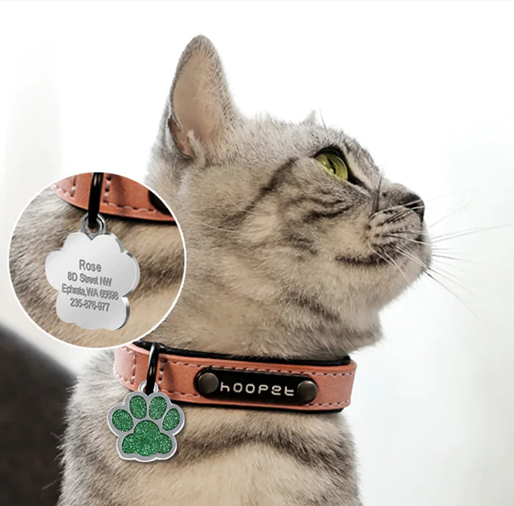 Personalized Dog Tag Stainless Steel Name Engraved ID Tags For Dog Collar Anti-Lost Pet Nameplate Pendant For Pitbull Labrador