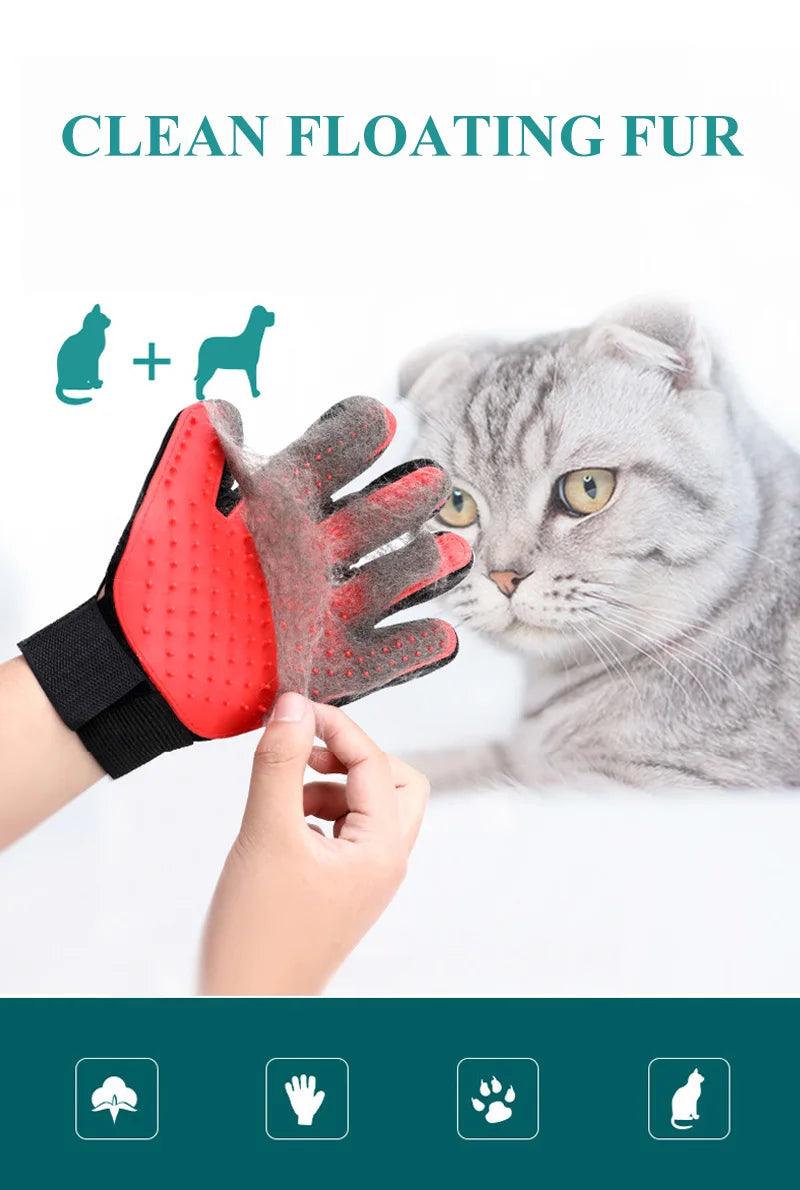 Clean Floating Pet Grooming and Care Gloves Left/Right Hand Massage Bathing Comb for Dogs Remove Hair Brush Pet Supplies