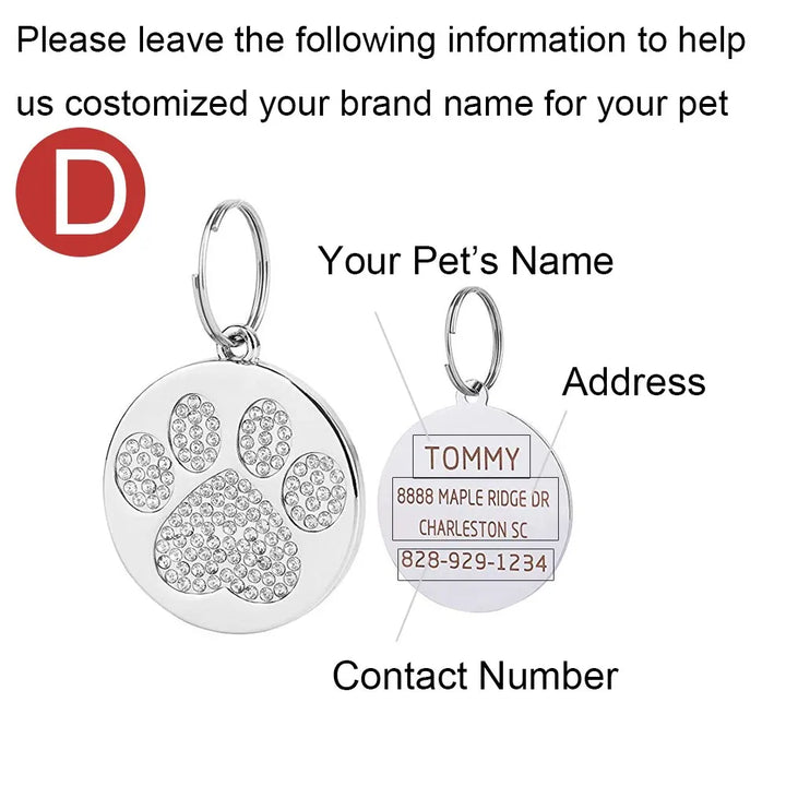 Personalized Dog Tag Stainless Steel Name Engraved ID Tags For Dog Collar Anti-Lost Pet Nameplate Pendant For Pitbull Labrador