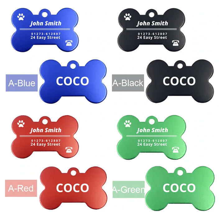 Personalized Dog Tag Stainless Steel Name Engraved ID Tags For Dog Collar Anti-Lost Pet Nameplate Pendant For Pitbull Labrador