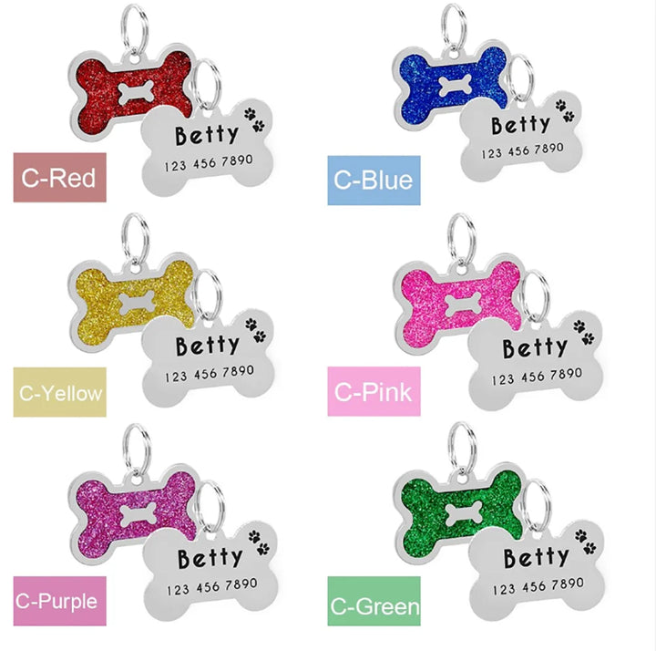 Personalized Dog Tag Stainless Steel Name Engraved ID Tags For Dog Collar Anti-Lost Pet Nameplate Pendant For Pitbull Labrador