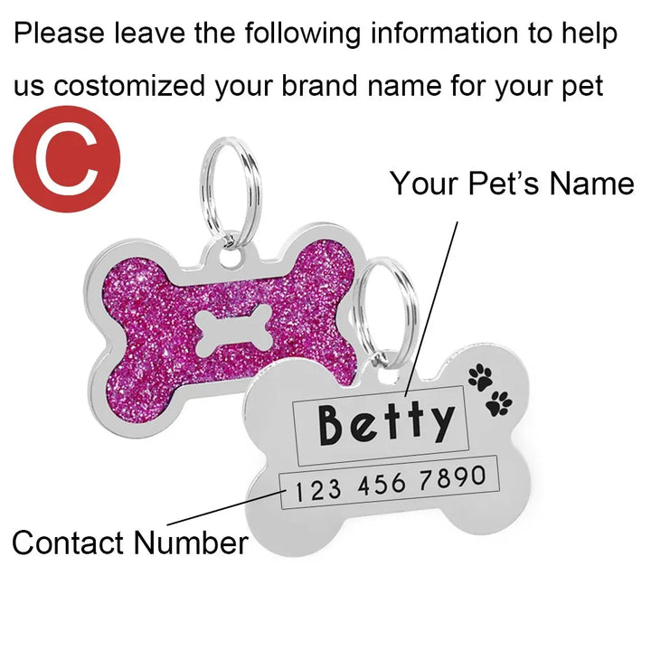 Personalized Dog Tag Stainless Steel Name Engraved ID Tags For Dog Collar Anti-Lost Pet Nameplate Pendant For Pitbull Labrador