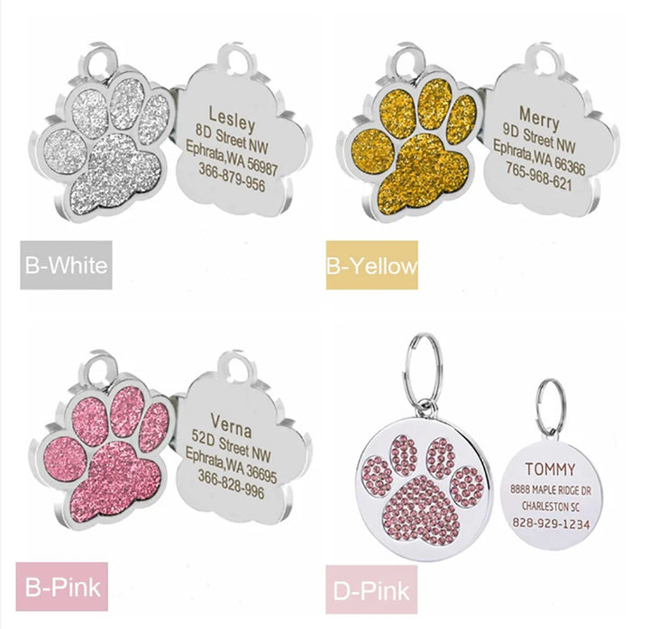 Personalized Dog Tag Stainless Steel Name Engraved ID Tags For Dog Collar Anti-Lost Pet Nameplate Pendant For Pitbull Labrador