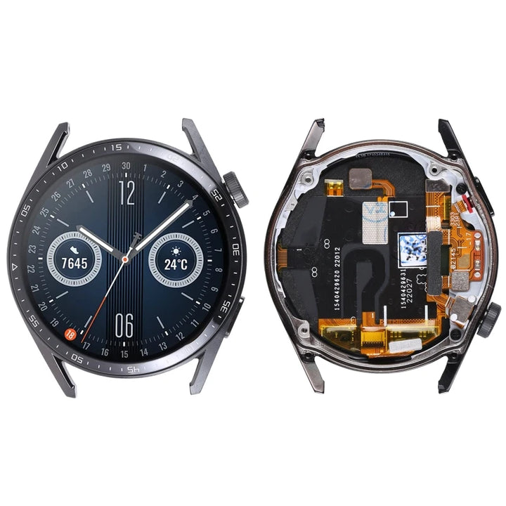 Single Cable AMOLED Screen with Frame For Huawei Watch GT 3 46mm JPT-B29 LCD Display Touch Screen Full Assembly Replacement Part