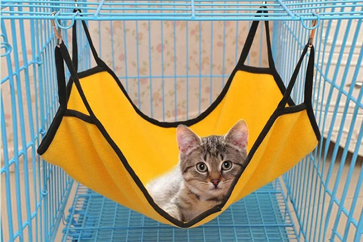 Cat Hammock Bed Hanging Pet Cage Hammock Soft Cat House Cushion Mat Summer Cooling Pet Basket Tapestry Pet Accessories Cat Bed