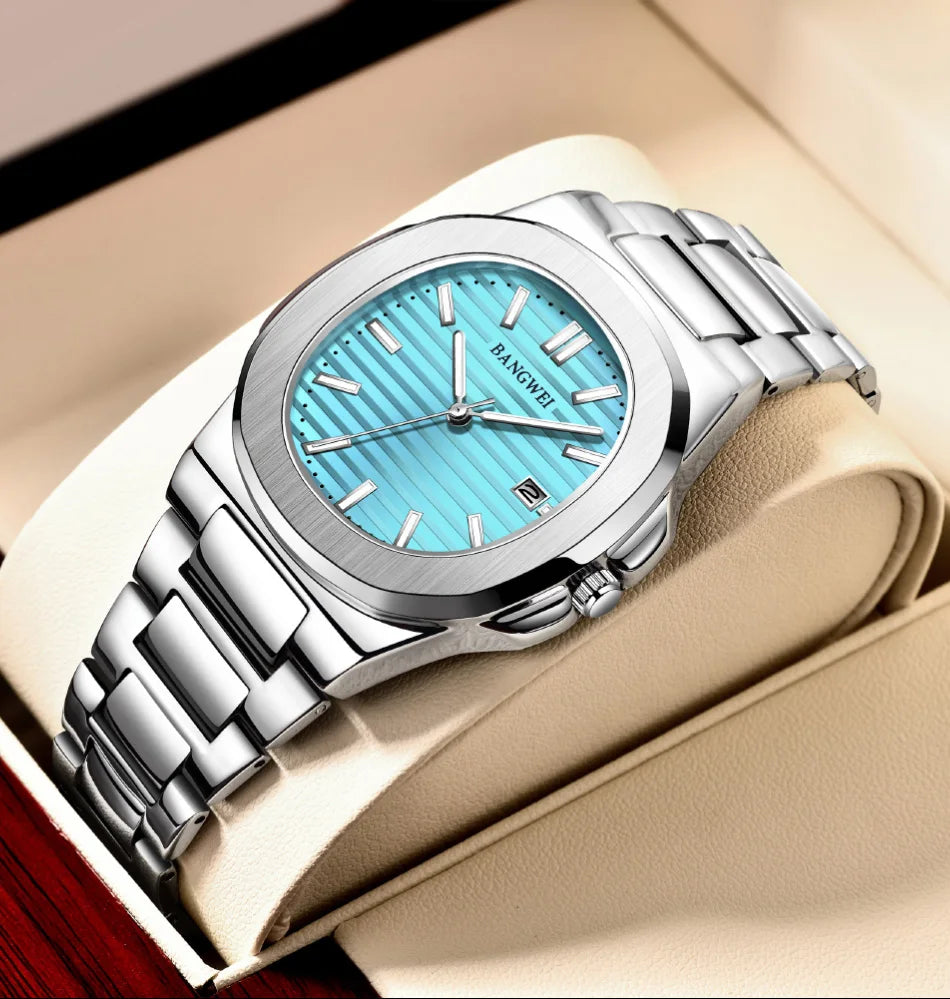 2024 New Luxury Men Quartz Watches 30M Waterproof Automatic Date Watch Man Stainless Steel Sport Chronograph Watch for Men Clock