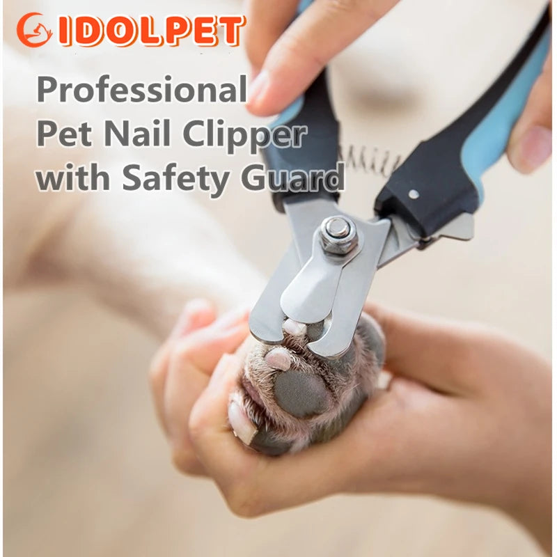 Professional Pet Nail Clipper with Safety Guard  Stainless Steel Scissors Cat Dog for Claw Care Grooming Supplies Size Fits