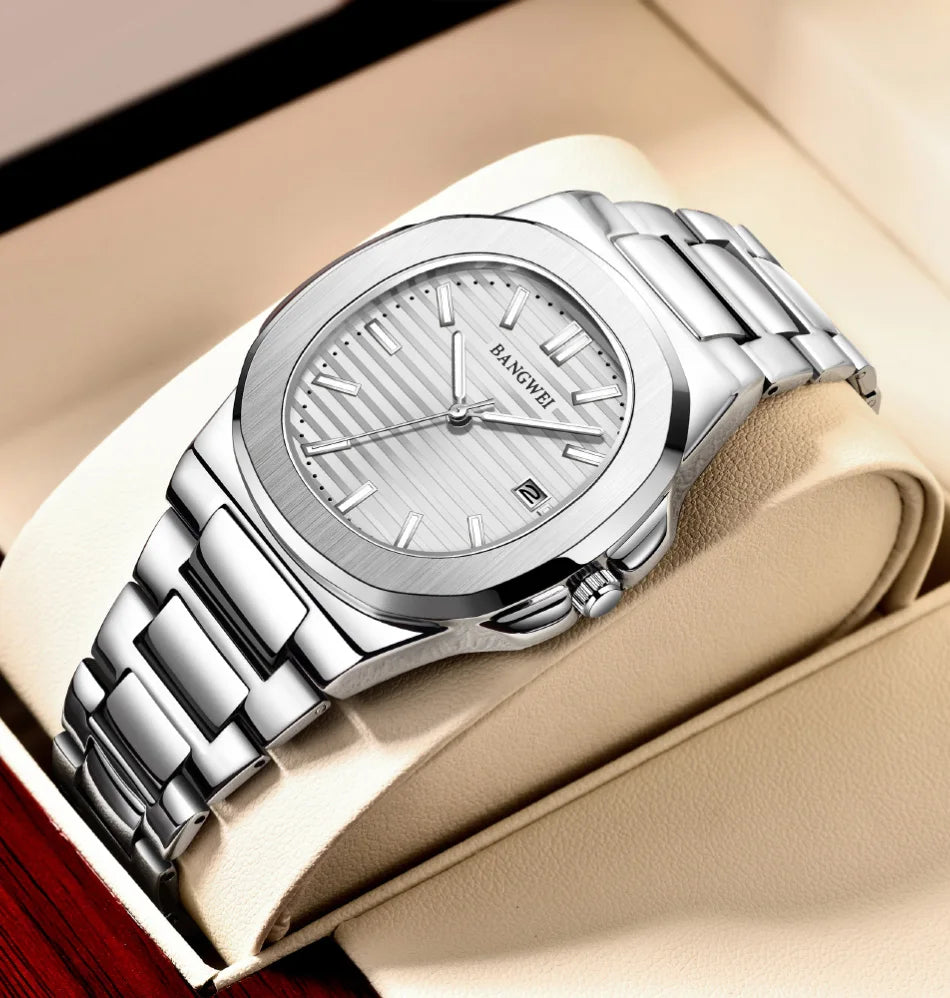 2024 New Luxury Men Quartz Watches 30M Waterproof Automatic Date Watch Man Stainless Steel Sport Chronograph Watch for Men Clock