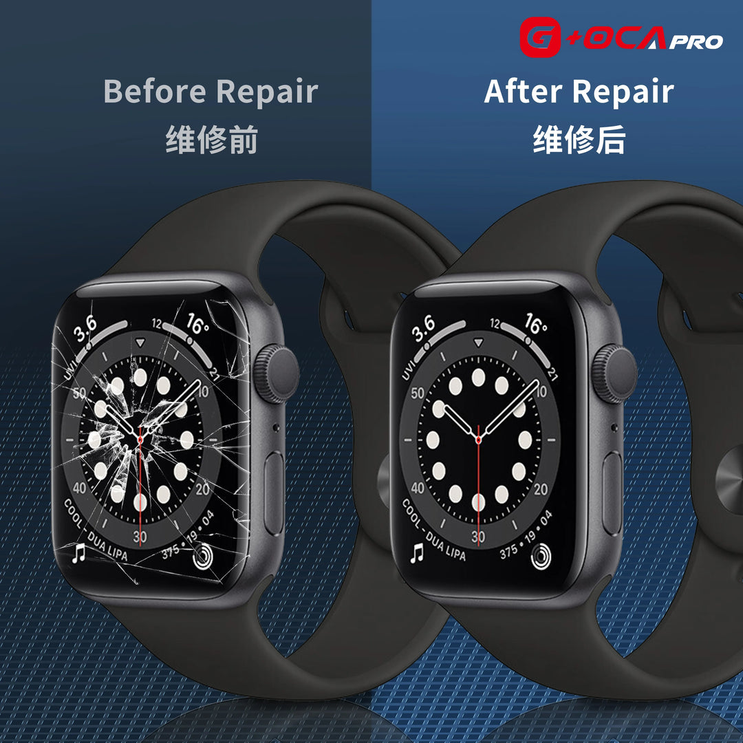 G+OCA Pro OCA Glue Front Glass Lens Cover For Apple Watch Series S1/2/3/4/5/6/SE 38/40/42/44mm Front Cover Screen Replacement