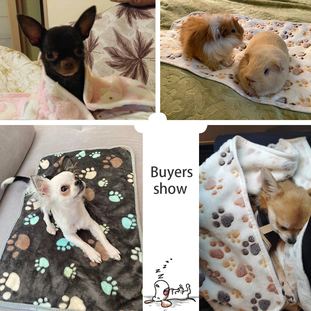 Soft and Fluffy High Quality Pet Blanket Cute Cartoon Pattern Pet Mat Warm and Comfortable Blanket for Cat and Dogs Pet Supplies