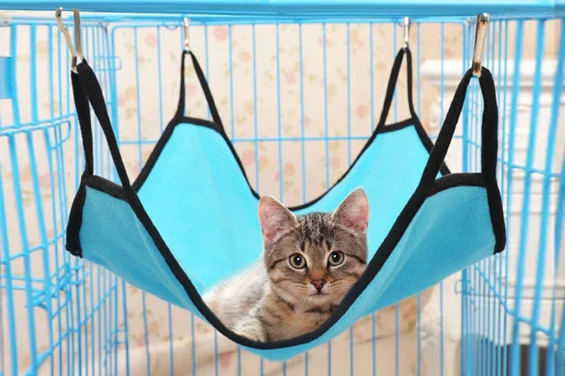 Cat Hammock Bed Hanging Pet Cage Hammock Soft Cat House Cushion Mat Summer Cooling Pet Basket Tapestry Pet Accessories Cat Bed