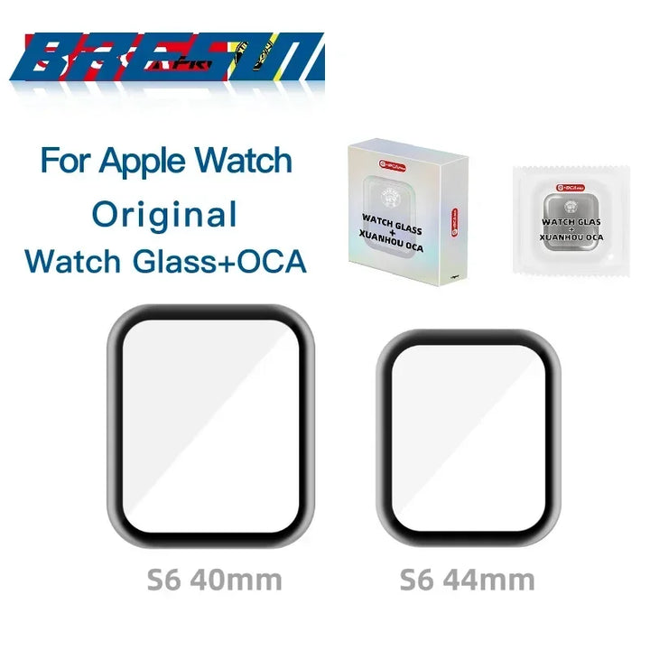 G+OCA Pro OCA Glue Front Glass Lens Cover For Apple Watch Series S1/2/3/4/5/6/SE 38/40/42/44mm Front Cover Screen Replacement