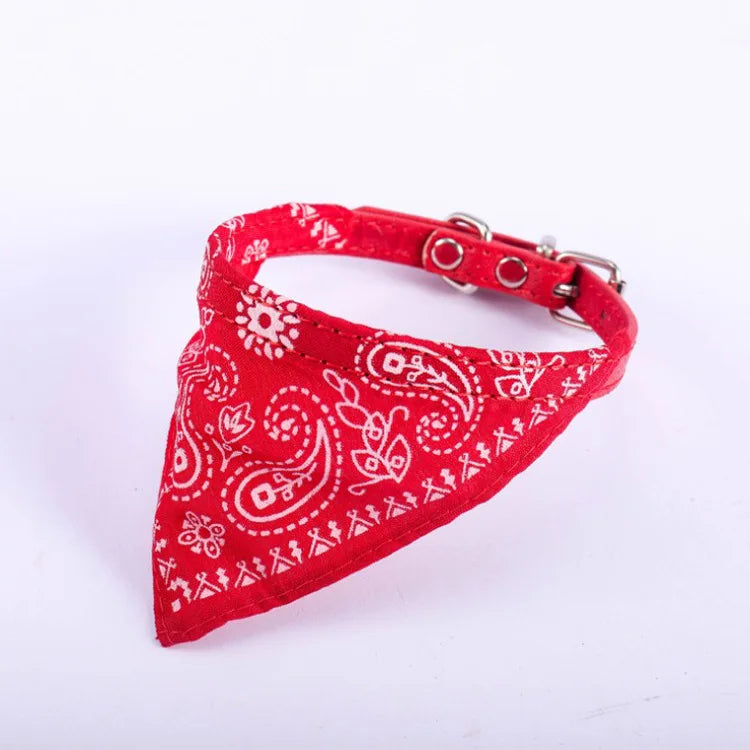 Pet Dog Neck Scarf Puppy Cat Dog Collar Bandana Collar Scarf with Leather Collar Accessories Adjustable Pet Puppy Cat Scarf