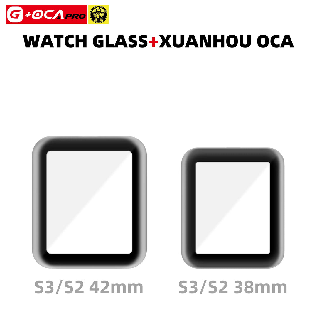 G+OCA Pro OCA Glue Front Glass Lens Cover For Apple Watch Series S1/2/3/4/5/6/SE 38/40/42/44mm Front Cover Screen Replacement