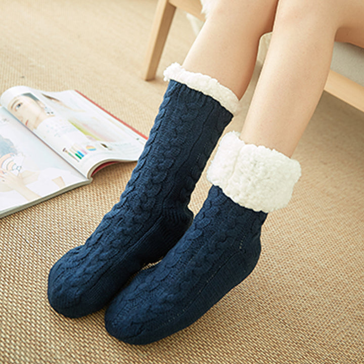 Winter Warm Knitted Plush Floor Socks Home Indoor Non-slip Carpet Socks For Men And Women