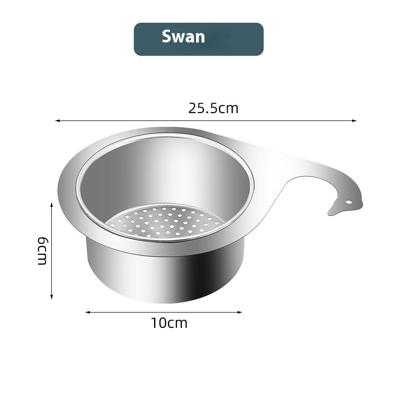 Stainless Steel Swan Drain Basket For Kitchen