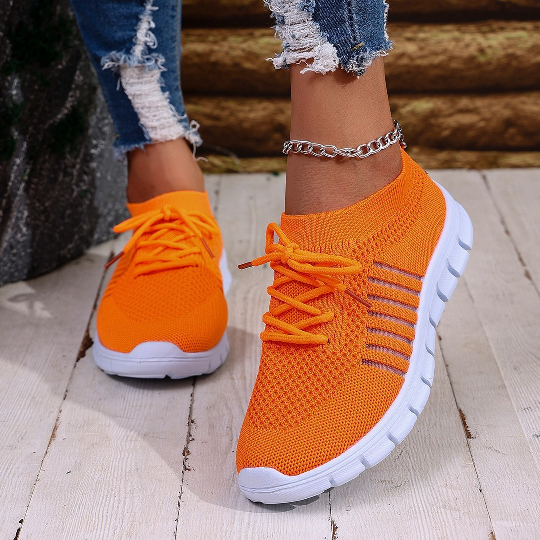 Women's Breathable Sneaker High-cut Lace-up Platform Casual Shoes